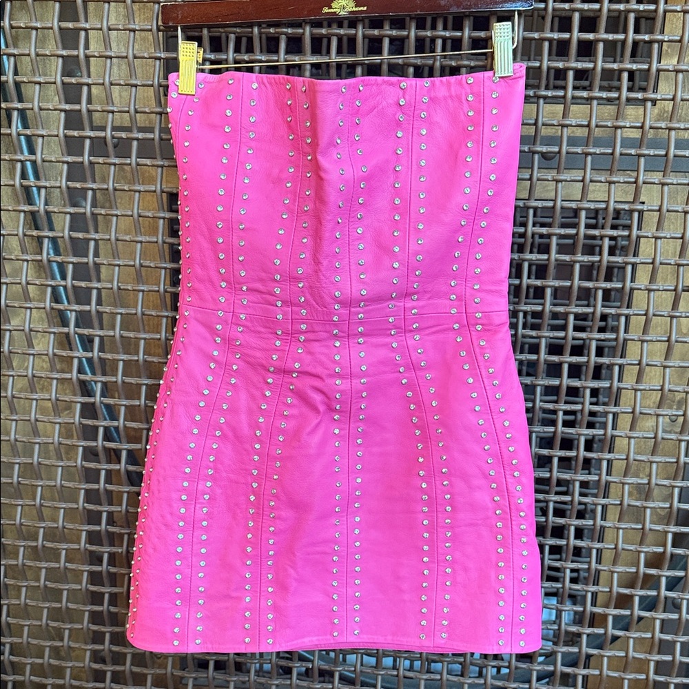 Retrofête Vesta Embellished Leather Dress